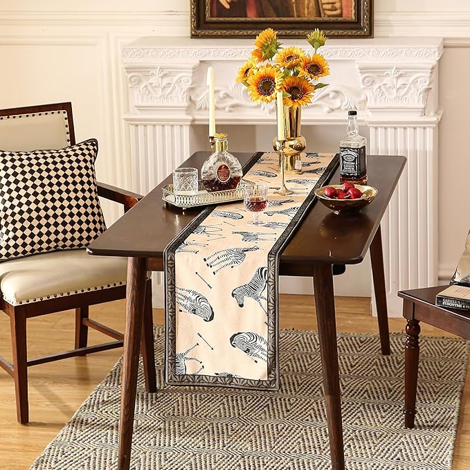 patdrea Designer Elegant Wild Animals Velvet Table Runner, Decoration - Image 7