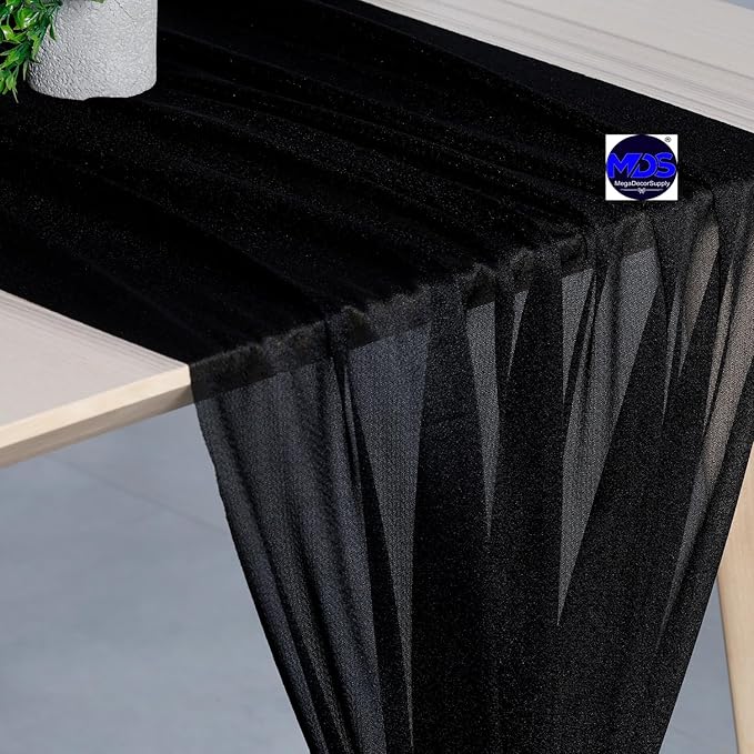 MDS 1 Pack 10ft Chiffon Table Runner 29 x 120 Inches Sheer Wedding Runner - Image 4