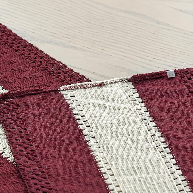 Artoid Mode Red Farmhouse Rustic Table Runner, Seasonal Hollow Kitchen Dining - Image 5
