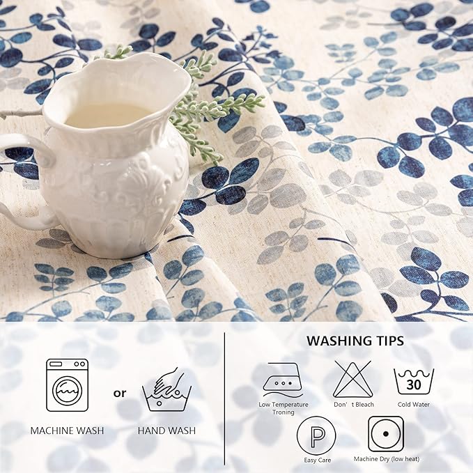 MYSKY HOME Floral Print Rectangle Tablecloth Waterproof Rectangular Table Cloth - Image 4