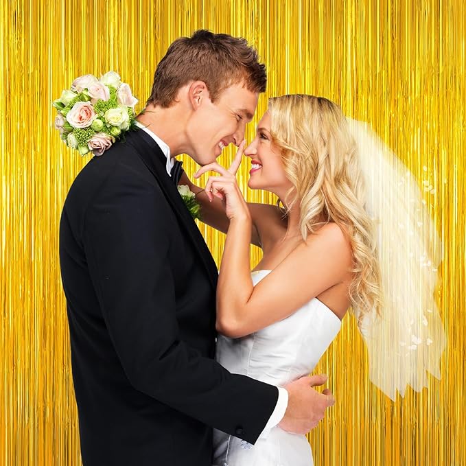 Gold Tinsel Backdrop Birthday Decorations - Image 5