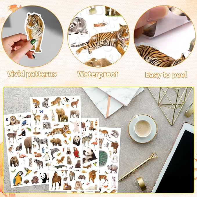 Wild Animals Stickers 750 Count Safari Jungle Animal Woodland Wildlife Zoo - Image 3