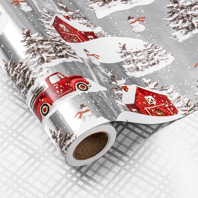 LeZakaa Christmas Silver Wrapping Paper Mini Roll by LeZakaa