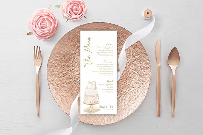 Personalized Printed Wedding Menu, Modern Wedding Menu, Simple Menu, Wedding - Image 4