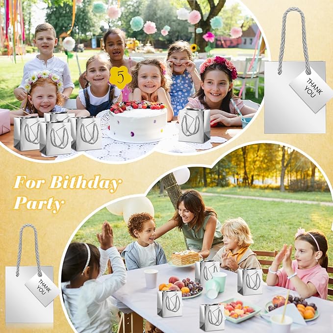 Sherr 100 Pack Mini Gift Bags Bulk, 4 x 2.75 x 4.5 Inches Paper Bags - Image 2