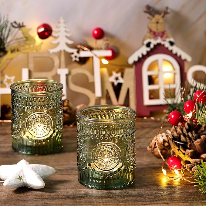 DARJEN Green Votive Candle Holders Set of 36- Glass Candle Holders Bulk - Image 7