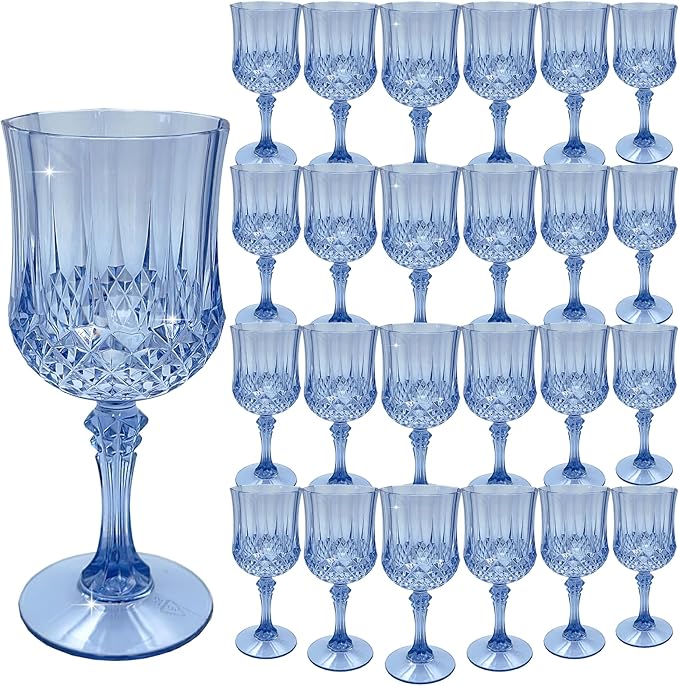 Plastic Wine Glasses，Plastic Goblets Vintage Style Cordial Drinking Glasses by LEYIQUCHAMPAGNEWINEGLASSES