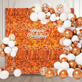 12PCS Orange Shimmer Wall Backdrop, Laser Square Sequin Photo Backdrops Panel by ZEBMOON