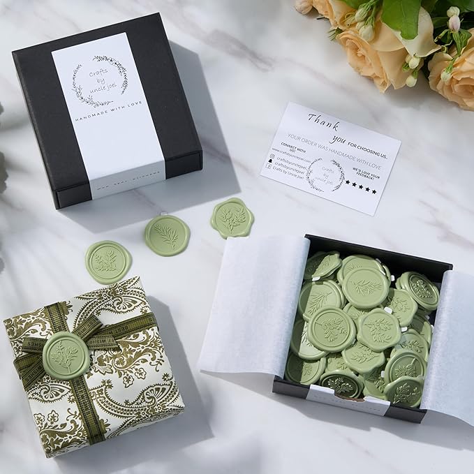 Sage Green Wax Seal Stickers Premium Envelope Seal Stickers Wedding Invitation - Image 4