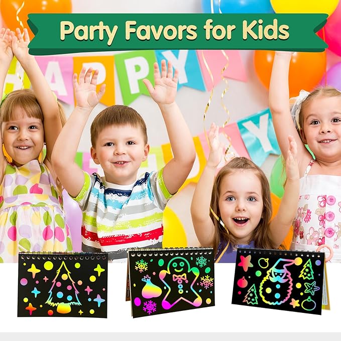 ZMLM Rainbow Scratch Party Favors Kids: Birthday Gifts Toy Bulk Scratch Art - Image 3