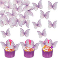 Ephlyn 48Pcs Edible Butterfly Cupcake Toppers Cute 3D Butterfly Cake Picks by Ephlyn