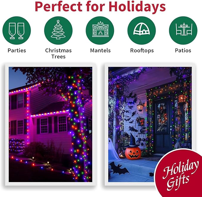 LAMPHOME 33ft Halloween Decorative Mini Lights, 100 LED Clear Wire Fairy Starry - Image 7