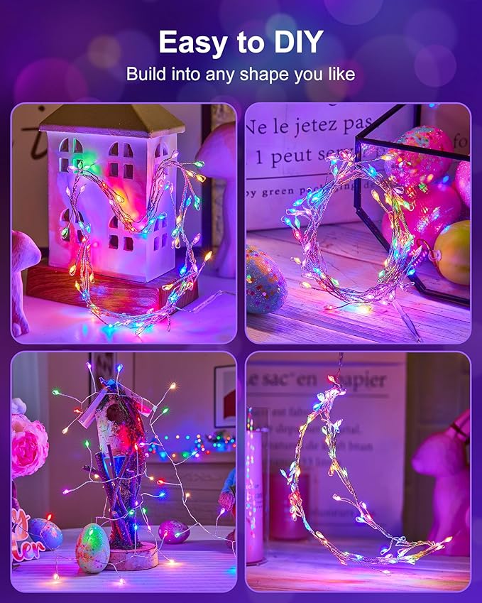 Fairy Lights Battery Operated, Twinkle String Lights Silver Wire 5 FT 60 LED - Image 3
