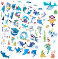 Cool Shark Stickers 755 Count Ocean Sea Animal Tropical Fish Shark Adhesive by MoShining