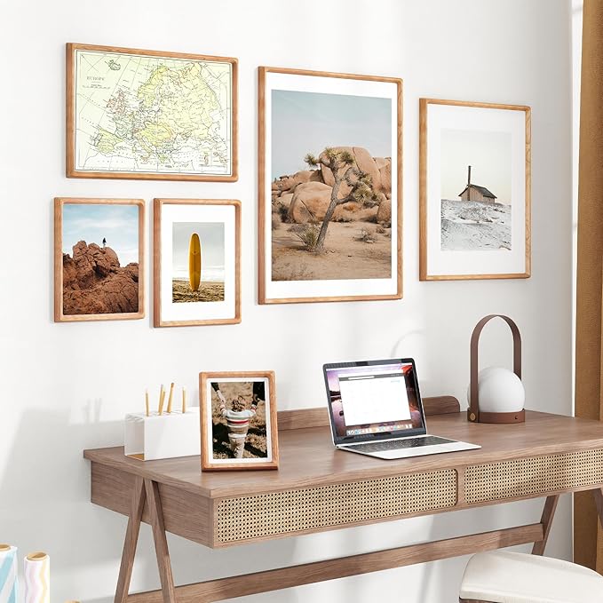 9x12 Picture Frame USA-Sourced Natural Cherry Wood Solid Original Wood Photo - Image 6