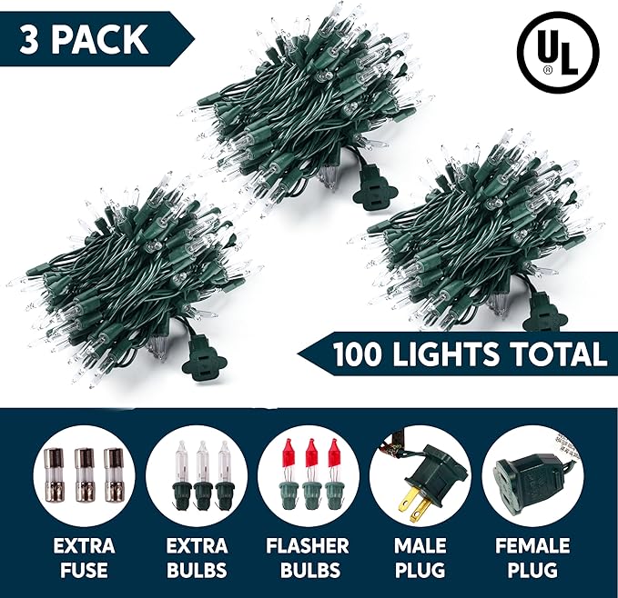 Joiedomi Clear Christmas String Lights Indoor, 300 Mini Warm White Fairy Light - Image 2