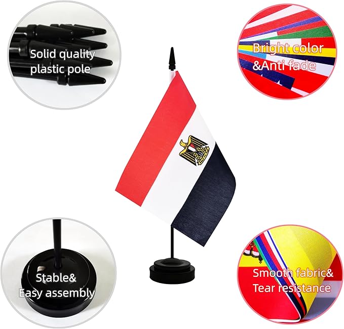 2 Pack Egypt Desk Flag, Egyptian Table Office Flag - Image 3