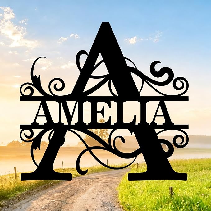 Custom Signs Outdoor Metal, Personalized Family Last Name Sign, Letter Monogram by BOHVAWOODLIFE