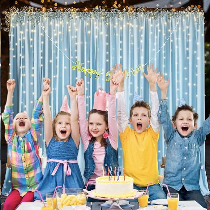 10 x 7 Feet Light Blue Backdrop Curtain - Image 4