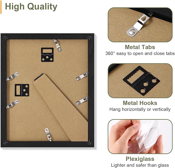 Vittanly 8x10 Collage Picture Frame, Displays 2Pcs 4x6 Pictures - Image 6