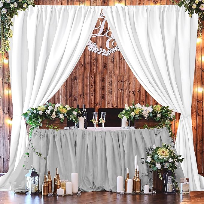 Joydeco White Photography Backdrop Curtains, Wrinkle Free Polyester 5ft x 7ft - Image 3