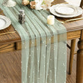 Artoid Mode Pearl Green Gauze Table Runner 120 Inch 10FT, Seasonal Sheer Dining by ArtoidMode