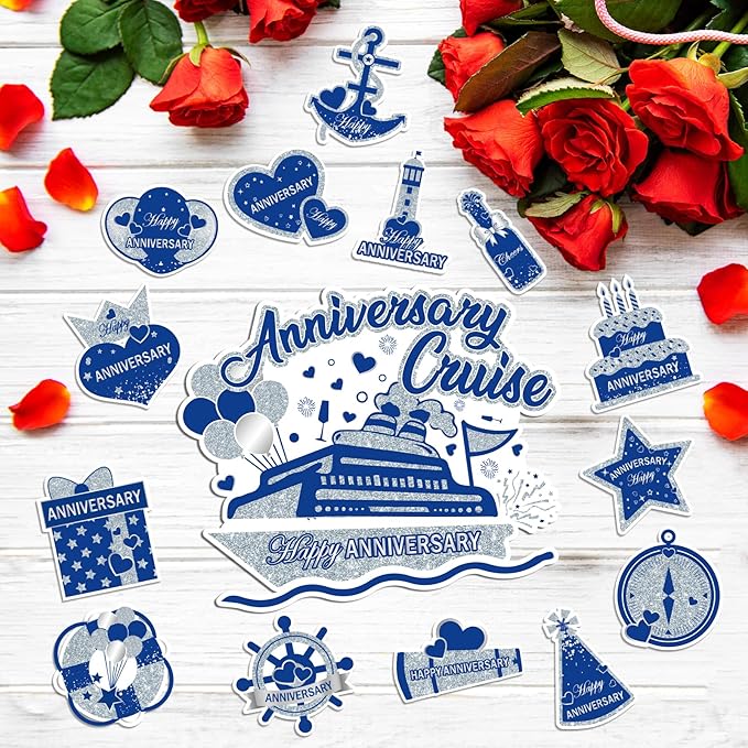 Happy Anniversary Cruise Door Magnets Decorations - Image 2