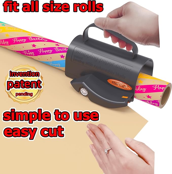 Wrapping Paper Cutter with 3 Replaceable Blade Sets - Image 2