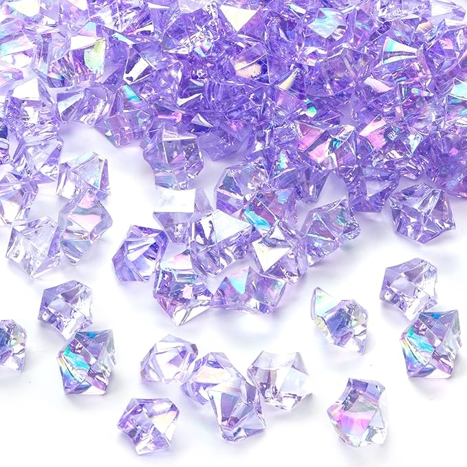 DomeStar 150PCS Purple Fake Ice, Fake Diamonds Sparkling Plastic Gems Vase - Image 7
