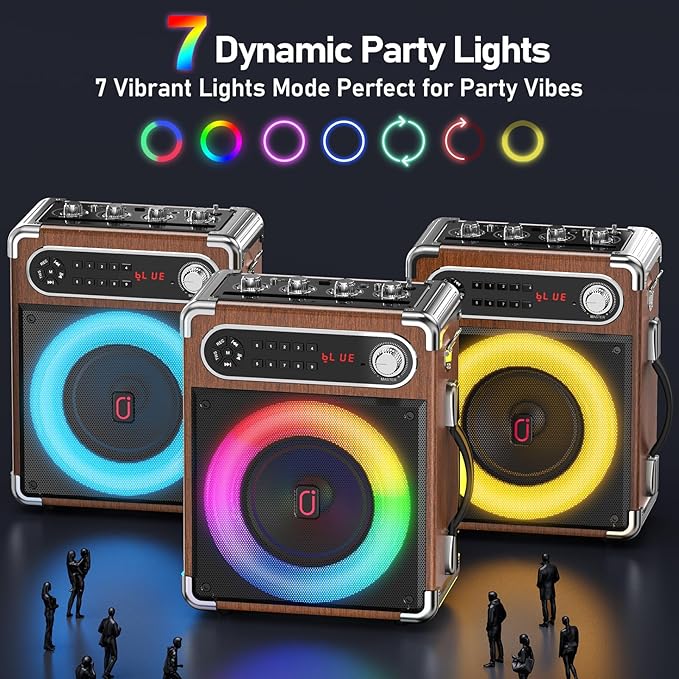Karaoke Machine with 2 Wireless Microphones, 【Upgraded 6.5"Woofer & - Image 9