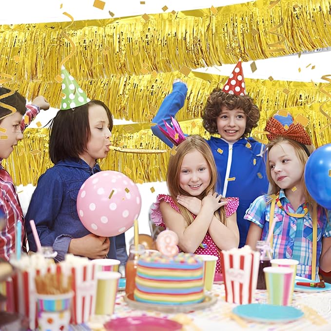 Gold Foil Fringe Garland 10FT 2packs, Metallic Foil Tinsel Fringe Banners - Image 7