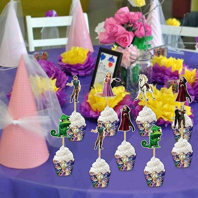 "Rapunzl Cupcake Wrappers – Princess Theme Cupcake Decoration - Image 7