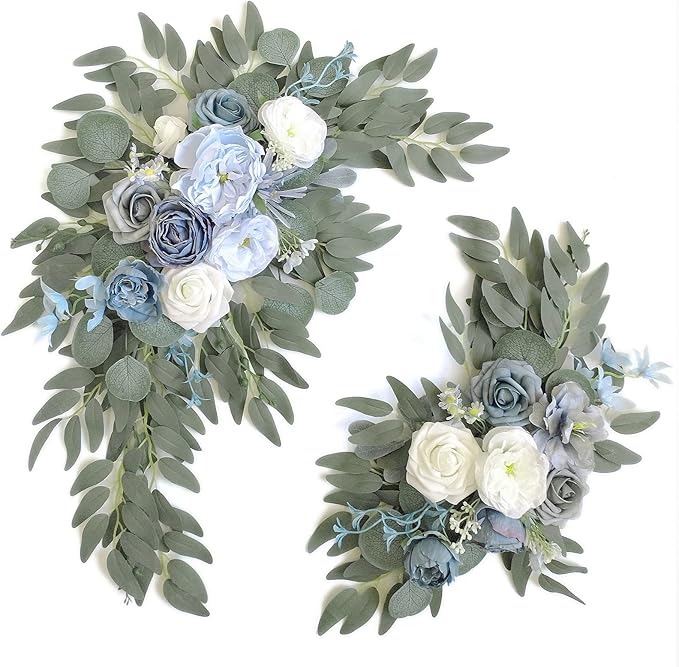 Faux Flower Swag Set of 2 for Wedding Welcome Signs Floral Swag Wedding by Piklado