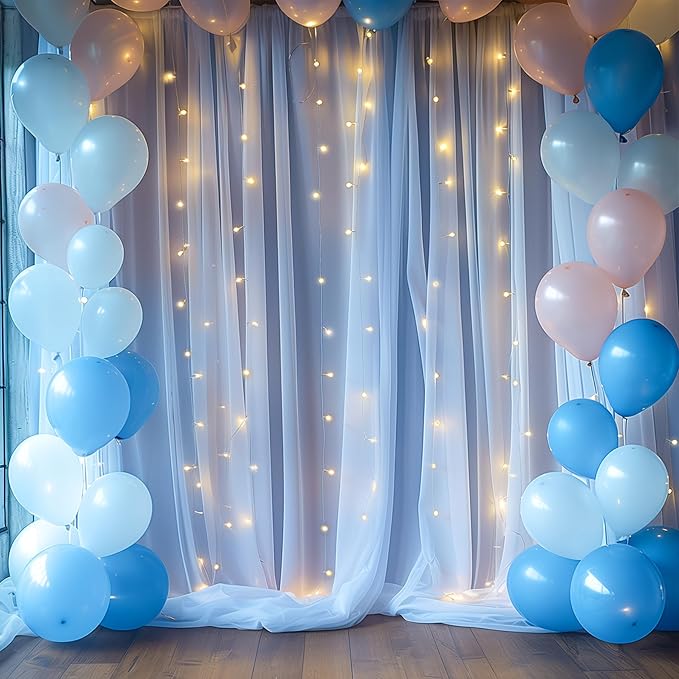 30×10ft Blue Tulle Backdrop Curtain - Image 6
