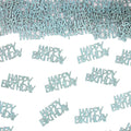 Blue Happy Birthday Confetti Birthday Table Decorations Baby Blue Glitter Table by Vofrise