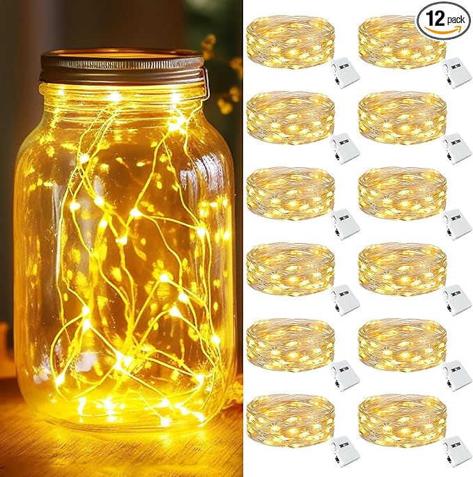 kolpop 12 Pack LED Fairy Lights Battery Operated, Mini Twinkle String Lights by kolpop