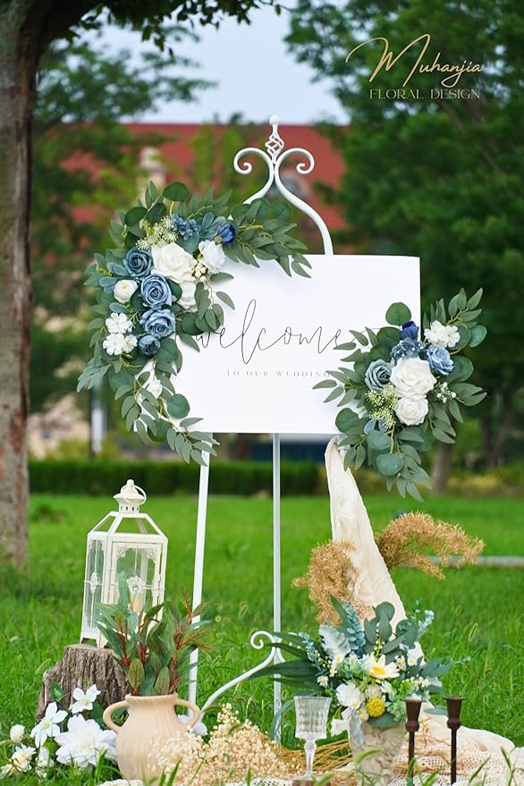 Wedding Sign Faux Flower Swag for Ceremony Party Reception Entrance Floral - Image 2