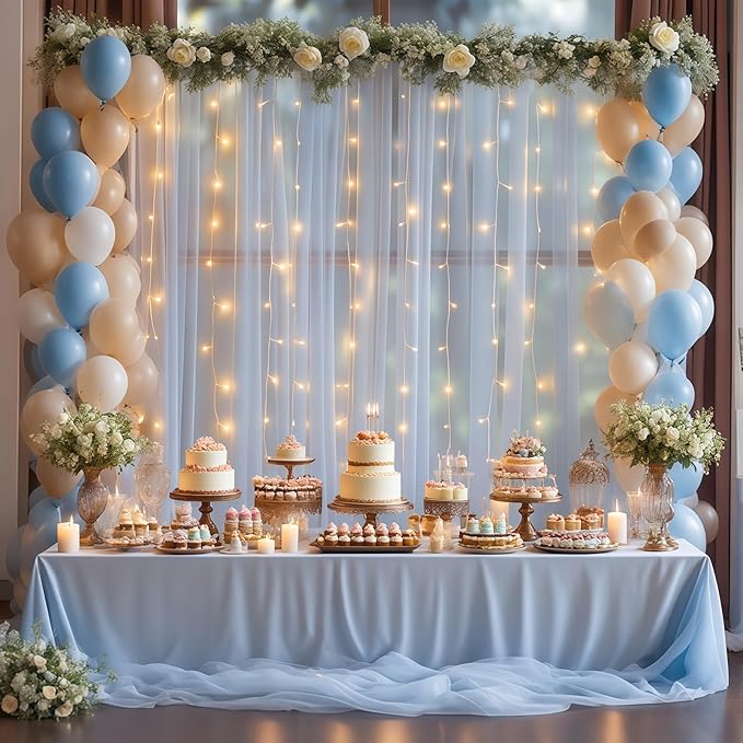 10×10ft Blue Tulle Backdrop Curtain - Image 4