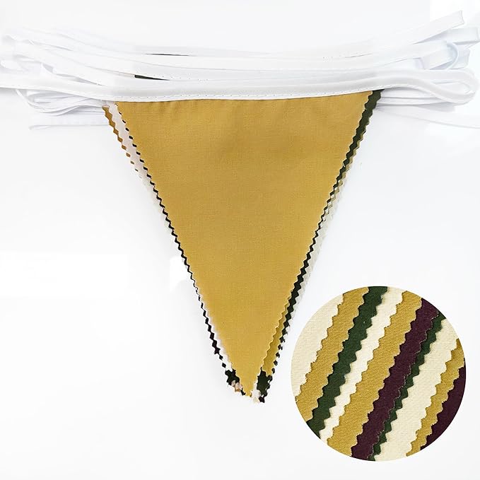 32Ft Woodland Party Decorations Olive Green Tan Brown Cream Neutral Triangle - Image 2