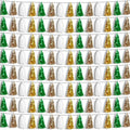8P Sage-Green Beige-Mint Gold Foil Fringe Metallic Tassel Garland Banner by HYSILLA