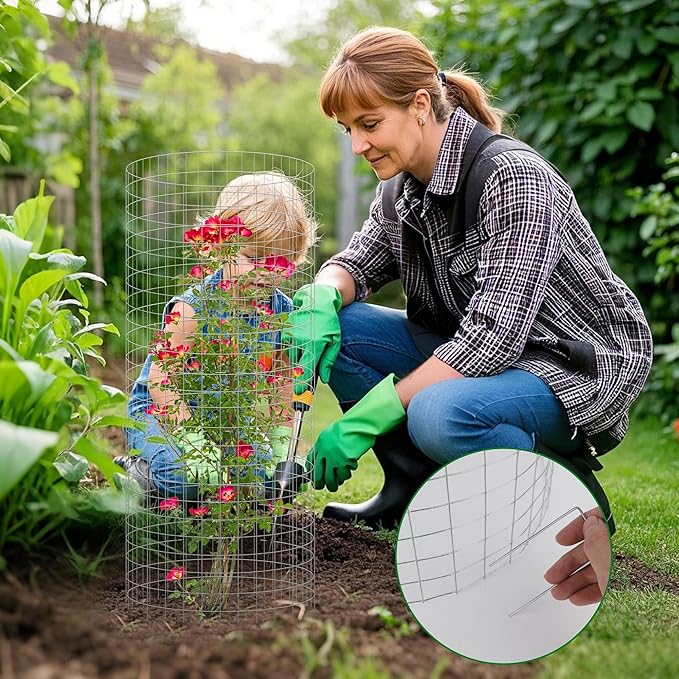 winemana 12 Set Garden Plant Protector Cage, 24x12 in Metal Wire Protectors - Image 7