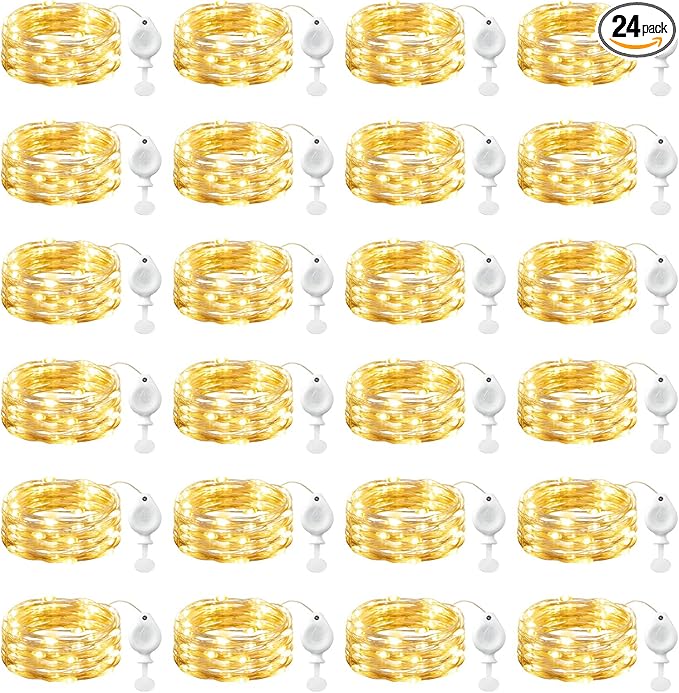 Brightown 24 Pack LED Fairy Lights Battery Operated String Lights, 7ft 20LED by Brightown