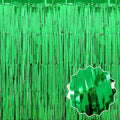 6 Pack Green Foil Fringe Curtains Backdrop, 3.28 x 8.2 Ft Metallic Streamers by LANTIANCHEN