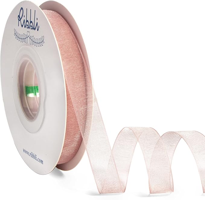 Ribbli Sweet Nectar Pink Organza Ribbon, 1/2 Inches x Continuous 50 Yard by Ribbli
