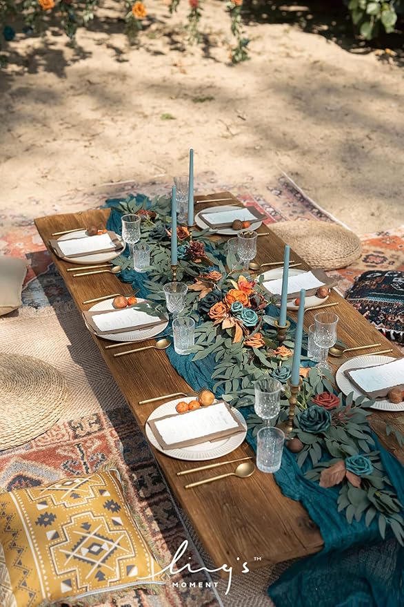 Ling's Moment Flower Garland - 6FT Eucalyptus & Rose - Sweetheart Table Decor - Image 7