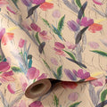 RUSPEPA Tulips Floral Wrapping Paper Roll, Watercolor Gift Wrap, Mini Roll by RUSPEPA