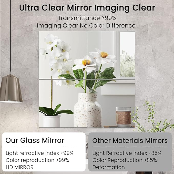 JAMBALAY 12" Glass Mirror Centerpieces - Image 4
