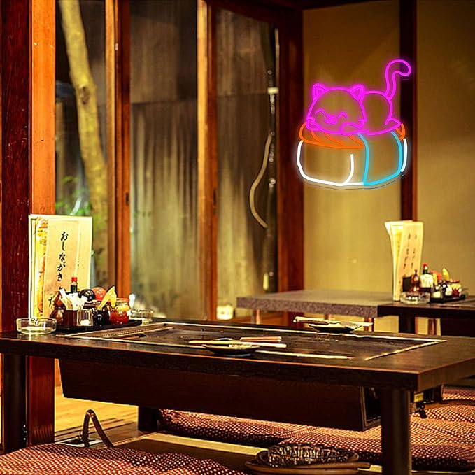Sushi Cat Neon Sign Delicious Japanese Sushi LED Light Sign - Image 5