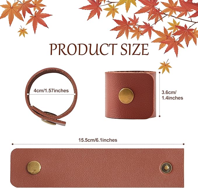 APTWOW Leather Napkin Rings Set of 12 - Image 3