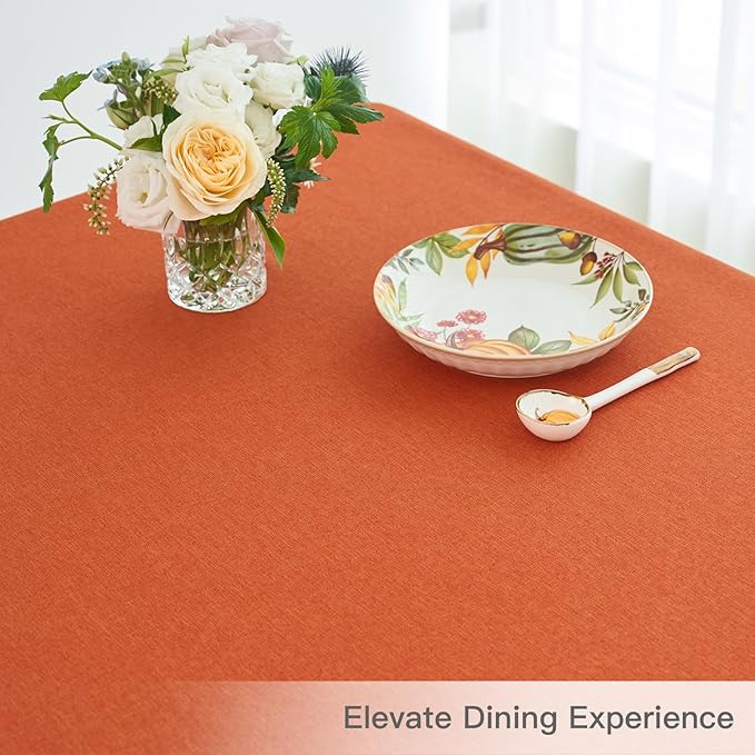 maxmill Linen Textured Rectangular Tablecloth Water Resistance Antiwrinkle - Image 8
